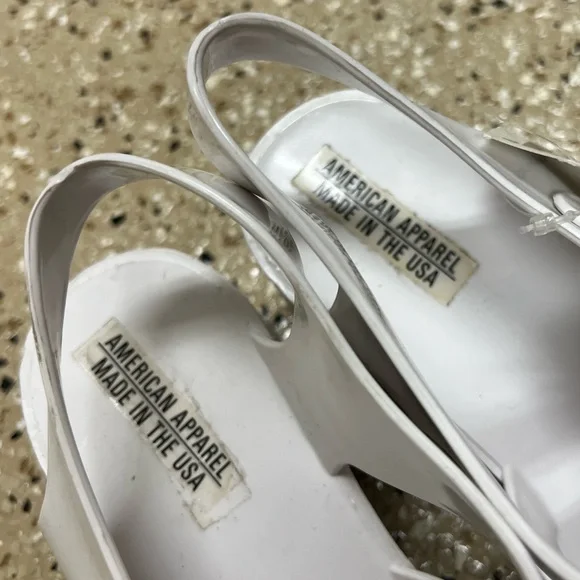 NWT American Apparel White Woven Jelly Heels Shoes Size 8 - Picture 4 of 10